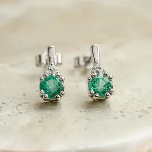 Zlaté náušnice se smaragdy a diamanty LENNY