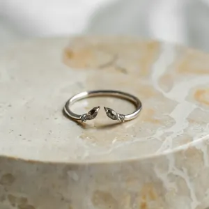 Gold open ring with salt and pepper diamonds ADA Thumbnail