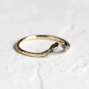 Gold open ring with salt and pepper diamonds ADA Thumbnail
