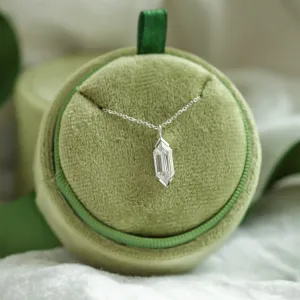 Gold hexagon moissanite pendant FINA Thumbnail