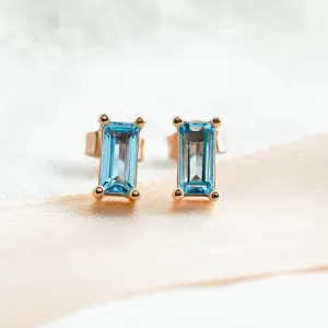 Gold earrings with Swiss blue topaz THUN