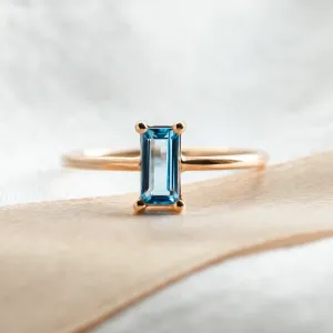 Gold jewellery set with blue topaz GENEVA Thumbnail