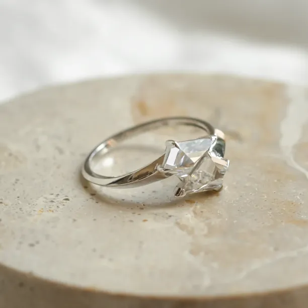 Massive double ring with kite moissanites DONNIE Image