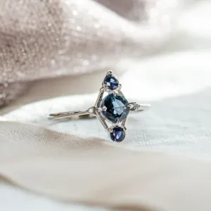 Gold ring with sapphires ANNE Thumbnail