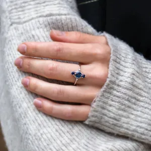 Gold ring with sapphires ANNE Thumbnail