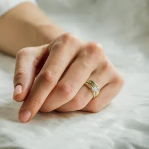 Curved wedding ring with floral motive LENNA Thumbnail