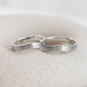 Matte irregular wedding bands ELISE