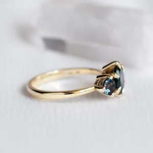 Gold ring with moss agate and blue topaz SYLT Thumbnail