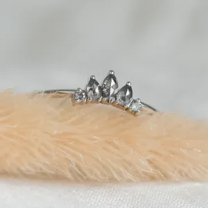 Gold ring with five salt and pepper diamonds ELODIE Thumbnail