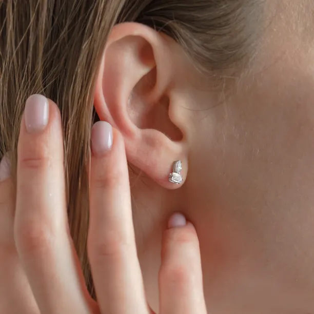 Náušnice s baguette a marquise laboratorními diamanty ANNA Image