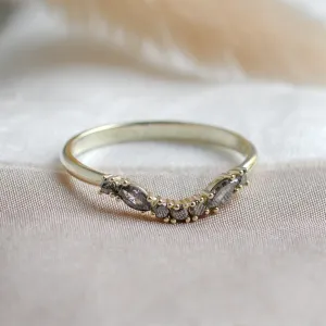 Curved wedding ring with salt and pepper diamonds WESTON Thumbnail