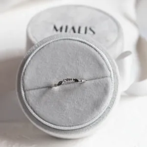 Curved wedding ring with salt and pepper diamonds WESTON Thumbnail