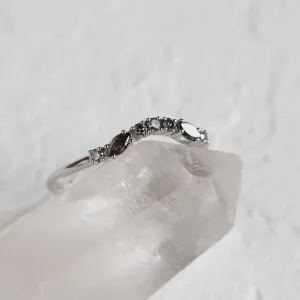Curved wedding ring with salt and pepper diamonds WESTON Thumbnail
