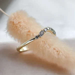 Curved wedding ring with salt and pepper diamonds WESTON Thumbnail