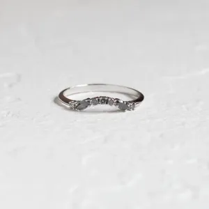 Curved wedding ring with salt and pepper diamonds WESTON Thumbnail
