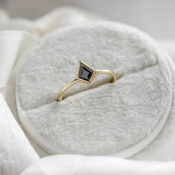 Minimalist engagement ring with salt and pepper diamond ARIZONA Image