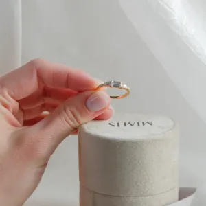 Gold ring in art deco style with moissanites SPENCER Thumbnail