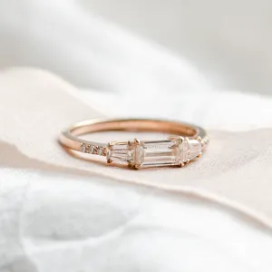 Gold ring in art deco style with moissanites SPENCER Thumbnail