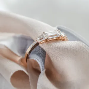 Gold ring in art deco style with moissanites SPENCER Thumbnail