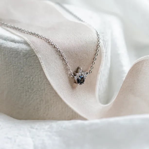 Gold necklace with london blue topaz and diamonds LAMBETH Image