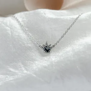 Gold necklace with london blue topaz and diamonds LAMBETH Thumbnail