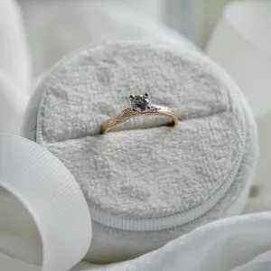 Gold branch ring with salt and pepper diamond ROWYN Thumbnail