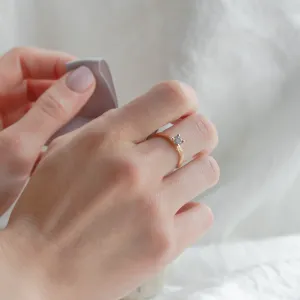 Gold branch ring with salt and pepper diamond ROWYN Thumbnail