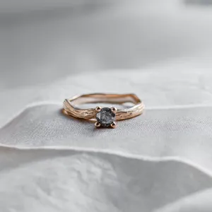 Gold branch ring with salt and pepper diamond ROWYN Thumbnail