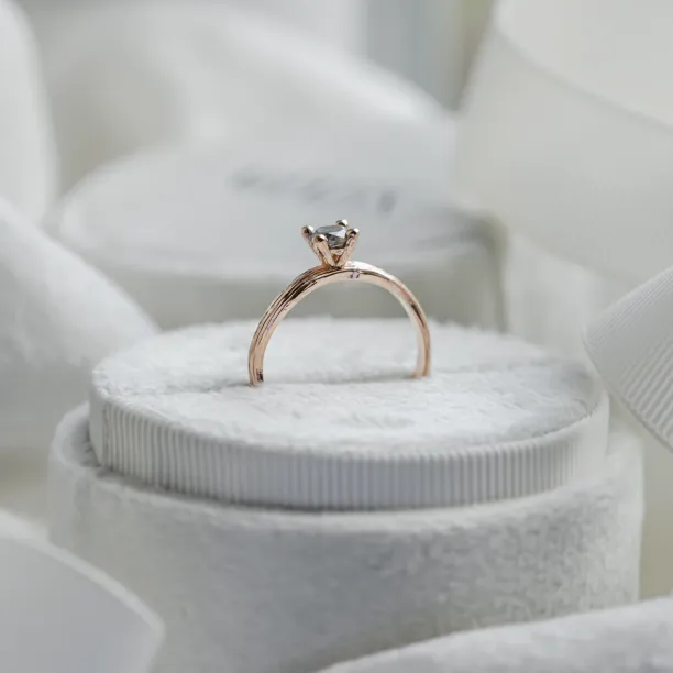 Gold branch ring with salt and pepper diamond ROWYN Image