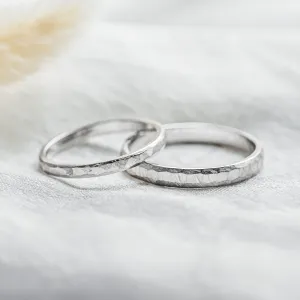 Gold hammered wedding rings BERGEN