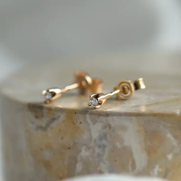 Minimalist earrings with lab-grown diamonds ALINE Image