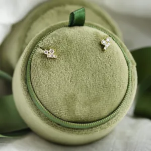 Zlaté náušnice s laboratorními diamanty v cluster stylu ZORO Thumbnail