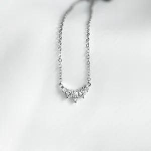 Gold cluster necklace with lab created diamonds JESSICA Thumbnail