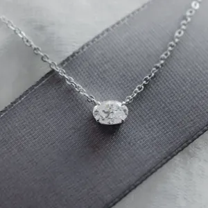 Gold necklace with oval lab-grown diamond ARES Thumbnail