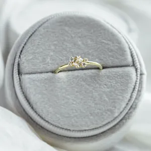 Gold cluster ring with moissanites BERNADETTE Thumbnail
