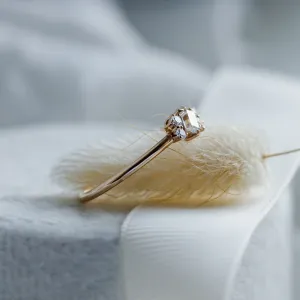 Gold cluster ring with moissanites BERNADETTE Thumbnail