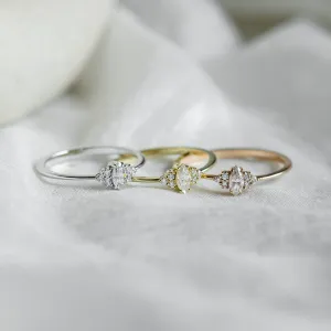 Romantic engagement ring with moissanites MARQUESS Thumbnail