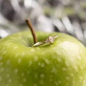 Romantic engagement ring with moissanites MARQUESS Thumbnail