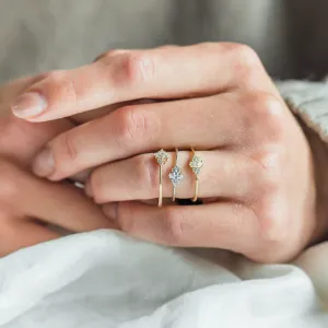 Romantic engagement ring with moissanites MARQUESS Thumbnail