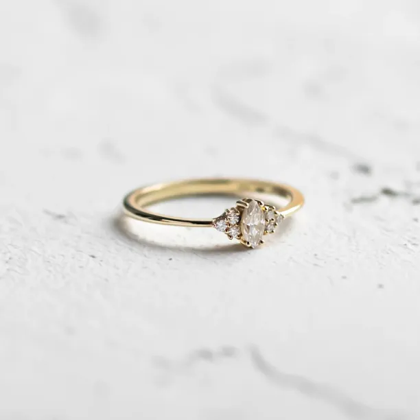 Romantic engagement ring with moissanites MARQUESS Image