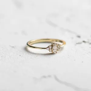 Romantic engagement ring with moissanites MARQUESS Thumbnail