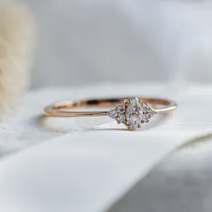 Romantic engagement ring with moissanites MARQUESS Thumbnail