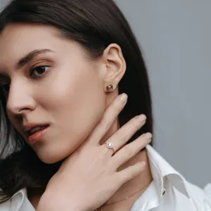 Halo engagement ring with moissanites BLANCHE Thumbnail