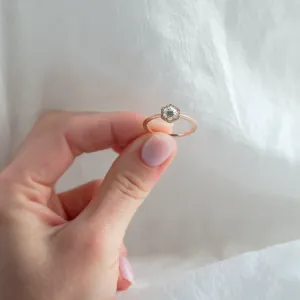 Halo engagement ring with moissanites BLANCHE Thumbnail