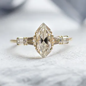 Elegant ring with hexagon moissanite DUKE