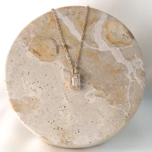 Gold necklace with lab created diamonds GRACIE Thumbnail