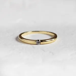 Minimalist engagement ring with salt'n'pepper diamond HAIMER