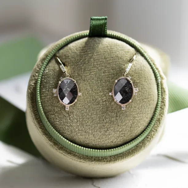 Vintage náušnice se salt and pepper a klasickými diamanty MARIBEL Image