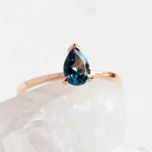 Gold ring with london blue topaz DROP Thumbnail