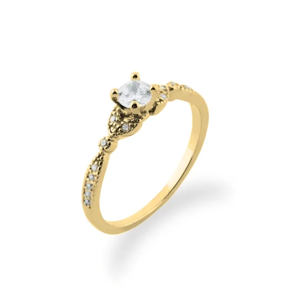 Gold lab-grown diamond engagement ring REIK Image